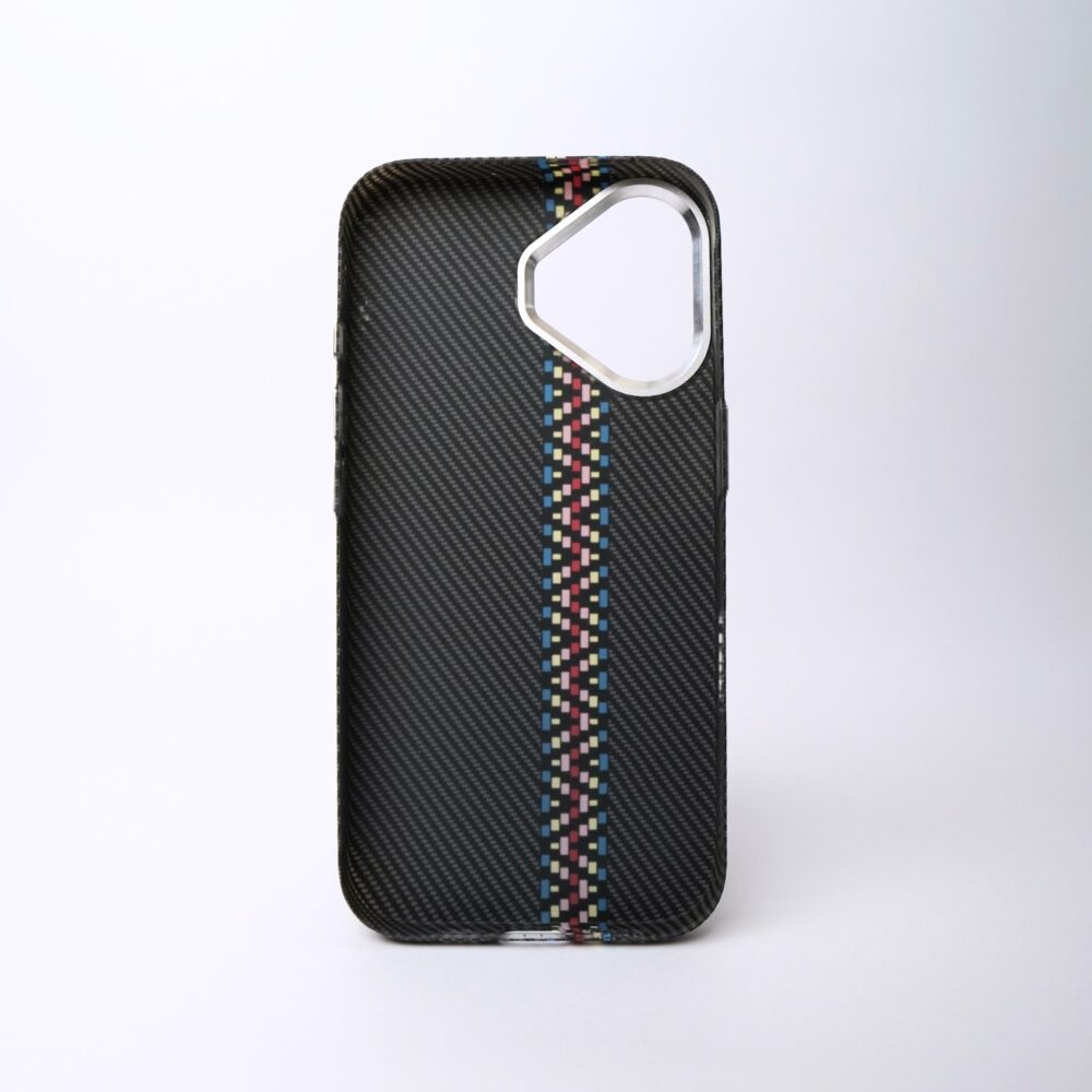 FeatherShell Ultra Slim iPhone Case | Lightweight Polycarbonate Back Cover | PixelWeave Black Pattern | Thin Minimalist Case for iPhone 16 - Image 3